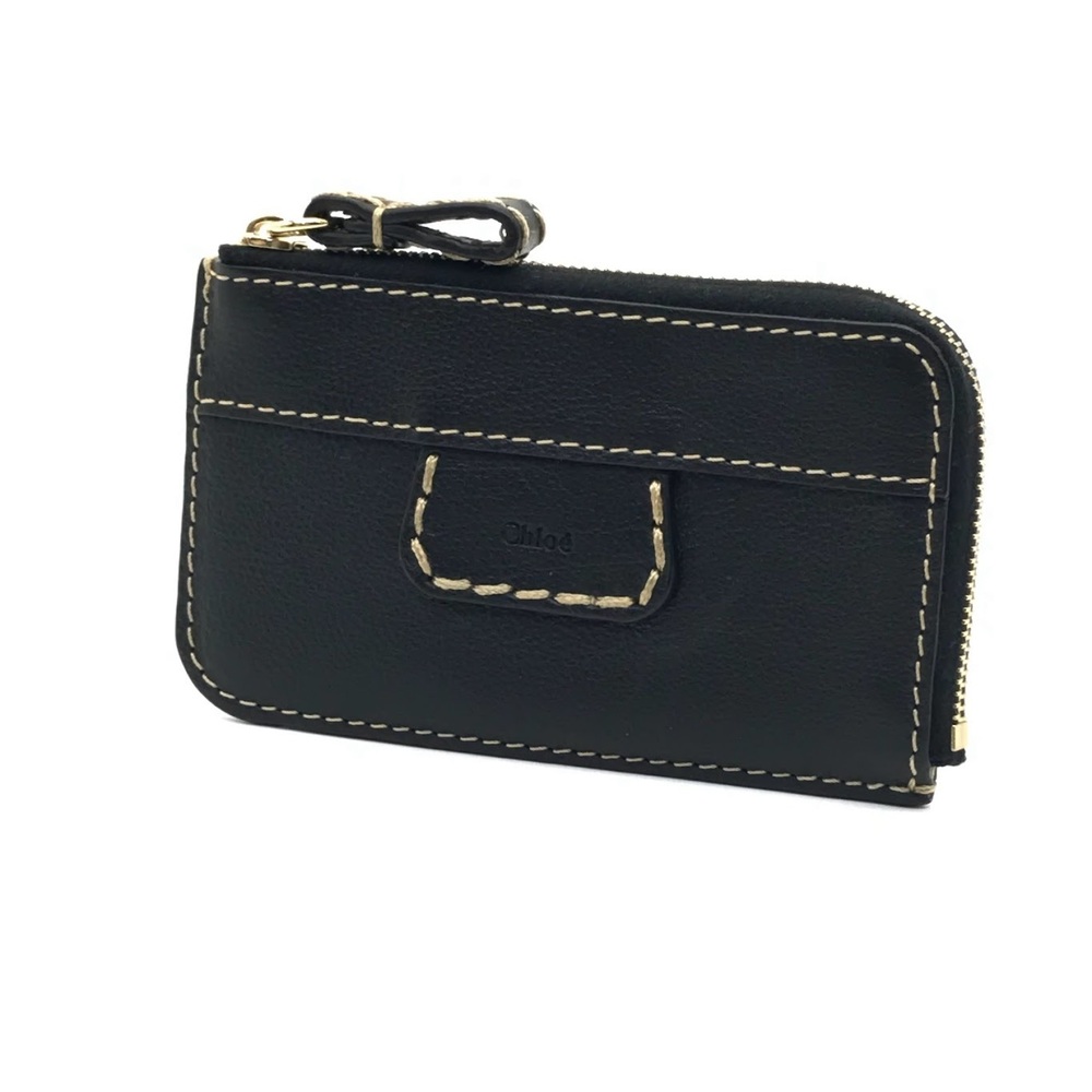 Chloe Edith Fragment Case Wallet Black